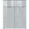 Ladekast, met 1 lade en 2 deuren, glazen front en bovenblad, B 830 x D 420 x H 1020 mm, grafiet/zilvergrijs