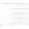 Ladekast, met 1 lade en 2 deuren, glazen front en bovenblad, B 830 x D 420 x H 1020 mm, wit