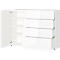 Ladekast, met 1 lade en 2 deuren, glazen front en bovenblad, B 830 x D 420 x H 1020 mm, wit