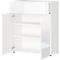 Ladekast, met 1 lade en 2 deuren, glazen front en bovenblad, B 830 x D 420 x H 1020 mm, wit