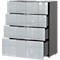 Ladekast, met 4 laden, glazen front en bovenblad, B 830 x D 420 x H 1020 mm, grafiet/zilvergrijs