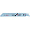 Lame de scie avec texte Bosch et 'flexible Metal'. Fond bleu clair.