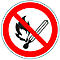 Lámina "prohibido hacer fuego, encender fuego y fumar", 5 piezas