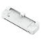 Witte lamineermachine met rasterpatroon, HP-logo en bedieningspaneel.