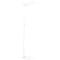 Un lampadaire blanc avec une tête de lampe rectangulaire. La longue tige est dotée d'une petite articulation.