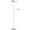 Lampadaire LED RUBEN, acier, couleur de lumière blanc chaud, 11+4W, tête de projecteur à intensité variable, bras de lecture réglable