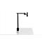 Support de serrage noir, fixé à une table, avec un bras pour tenir un appareil.