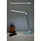 Lampe de table LED UNILUX Popy, 5 W, 500 lm, 3000-6000 K, 3 intensités lumineuses, intensité lumineuse variable, pliable, argent-blanc