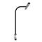 Lampe de bureau LED noire avec bras long et tête droite, isolée sur fond blanc.