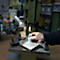 Lampe de travail LED Bauer &amp; Böcker Lichtblick, 2,5 W, 200 lm, 5500 K, articulation sphérique pivotante, intensité lumineuse variable, pied magnétique, IP65, aluminium, gris