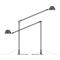 Lampe LED pour poste de travail LUCIO, 4000 K, orientable, inclinable et réglable en hauteur, 4 W, gris umbra RAL 7022