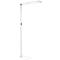 Lampe sur pied à LED Maul MAULsenja, 87 W, 15150 lm, 2700-5700 K, lumière directe/indirecte, intensité lumineuse variable, détecteur de mouvement/de lumière, H 1960 mm, aluminium, blanc