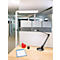 Lampe sur pied à LED Maul MAULsenja, 87 W, 15150 lm, 2700-5700 K, lumière directe/indirecte, intensité lumineuse variable, détecteur de mouvement/de lumière, H 1960 mm, aluminium, blanc