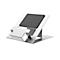 Laptop Ständer Fellowes Hylyft™, für Laptops bis 18″ & bis 4 kg, 6-stufig manuell höhenverstellbar, zusammenklappbar, ergonomisch, Aluminium, silber