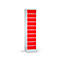 Laptopschrank mit Ladefunktion, 10 Abteile mit Zylinderschloss, Stahlblech lichtgrau RAL 7035/verk.rot RAL 3020