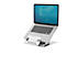 Laptopstandaard Fellowes Hylyft™, voor laptops tot 18″ &amp; tot 4 kg, 6-staps handmatige hoogteverstelling, inklapbaar, ergonomisch, aluminium, zilver.