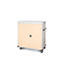 Kast op wielen, twee deuren, handvat, lichtgrijs, beige deuren.