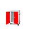 Laptopwagen met laadfunctie, 2-puntsvergrendeling, parkeerrem, 20 vakken, B 920 x D 500 x H 1250, verkeersrood