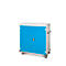 Laptopwagen mit Ladefunktion, 2-Punkt-Verriegelung, Feststellbremse, 30 Fächer, B 1310 x T 500 x H 1250, lichtblau
