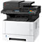 Kyocera-Multifunktionsdrucker. Schwarz-weißes Gerät, oberer Teil schwarz, unterer Teil weiß, Bedienfeld mit Knöpfen und Display.