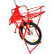 Lastenfahrrad, Rahmen Stahl, mit Vorderrad-Lastenträger, Vorderrad-Ständer, rot