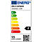 Energy label with letters from A to G, F is marked. Shows 55 kWh/1000h.