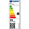 Energielabel met informatie over energie-efficiëntieklasse E. Energieverbruik 35 kWh/1000u. QR-code.