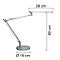LED-Tischleuchte MAMBOLED, 7 W, 665 lm, mit Diffusor, dreh- u. neigbar, Sockel + Klemme, metallgrau