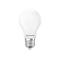 Weiße, klassische LED-Lampe von Ledvance vor weißem Hintergrund.