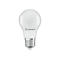 Weiße LED-Lampe in klassischer Birnenform mit E27-Sockel und LEDVANCE-Logo auf weißem Hintergrund.