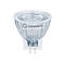 Transparente LED-Reflektorlampe mit Sockel von Ledvance vor weißem Hintergrund.