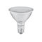 LEDVANCE LED-Reflektorlampe mit silbernem Gehäuse und strukturierter Glasfront vor weißem Hintergrund.