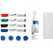 Set of board markers, cleaner, magnets and eraser. Colors: red, green, black, blue.