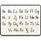 Ein Whiteboard zeigt das lateinische Alphabet in Groß- und Kleinbuchstaben, handgeschrieben mit schwarzem Stift.