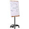 Whiteboard op een zwarte standaard met wielen, waarop het woord "Sustainability" staat en een mindmap-achtige structuur.