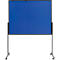 Legamaster PREMIUM multiboard mobile XL, tableau d'affichage et tableau blanc, avec roulettes, L 1200 x H 1500 mm, bleu, y compris crochets pour papier à cliquer