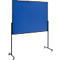 Legamaster PREMIUM multiboard mobile XL, tableau d'affichage et tableau blanc, avec roulettes, L 1200 x H 1500 mm, bleu, y compris crochets pour papier à cliquer