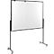 Legamaster PREMIUM multiboard mobile XL, tableau d'affichage et tableau blanc, avec roulettes, L 1200 x H 1500 mm, bleu, y compris crochets pour papier à cliquer