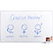 Whiteboard met tekeningen: probleem, denken en oplossing. Opschrift: Creatief denken!