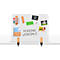 Legamaster Séparation de table pour tableau blanc Elements, acier émaillé, y compris 2 pinces de table, L 800 x H 600 x P 11 mm