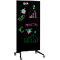 Legamaster verrijdbaar glasbord, zwart, magnetisch, dubbelzijdig te gebruiken, B 900 x H 1750 mm