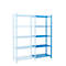 Legbordstelling-aanbouwsectie, m. 5 roosterborden van buizen, B 1260 x D 800 x H 2500 mm