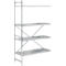 Legbordstelling, aanbouwstelling, roestvrij staal, geperforeerde bodem, H 2000 x B 1175 x D 500 mm