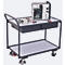 Leichter ESD-Tischwagen, Stahl/Spanplatte, Graphitgrau/Lichtgrau, 2 Etagen, L 985 x B 605 mm, 2 Schubladen, TPE-Rollen mit EasySTOP, bis 250 kg