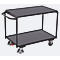 Leichter Tischwagen, Stahl/MDF-Platte, Anthrazitgrau/Dunkelgrau, 2 Etagen, L 835 x B 505 mm, TPE-Rollen mit EasySTOP, bis 250 kg