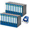 Leitz 1050 map, rugbreedte 52 mm, 20 stuks + Leitz 5008 perforator, 3 mm/30 vel, blauw