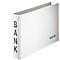 White file folder with the inscription BANK. On the side it says LEITZ.