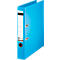 Light blue binder with white label field and LEITZ logo. Contains metal clamping devices.