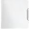 White notebook with metal clasp.