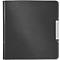 Black notebook with metal clasp. The surface is brushed.